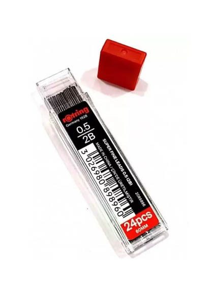 ΜΥΤΕΣ ΓΙΑ ΜΗΧΑΝΙΚΟ ΜΟΛΥΒΙ ROTRING 0.5mm 2B 24ΤΕΜ.