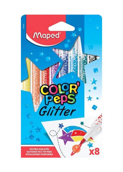 MAPED ΜΑΡΚΑΔΟΡΟΙ COLOR PEPS GLITTER 8ΤΕM.