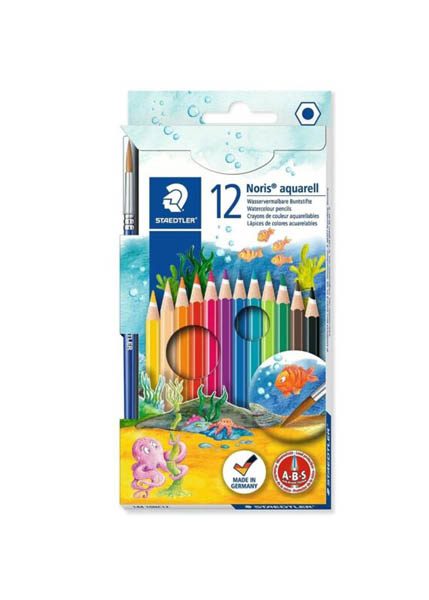 ΞΥΛΟΜΠΟΓΙΕΣ ΑΚΟΥΑΡΕΛΛΑΣ NORIS STAEDTLER 12ΤΕΜ ΜΕ ΠΙΝΕΛΟ