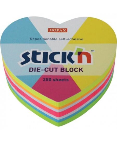 ΧΑΡΤΑΚΙΑ STICK'N ΚΥΒΟΣ NEON ΚΑΡΔΙΑ 67x67cm 250Φ