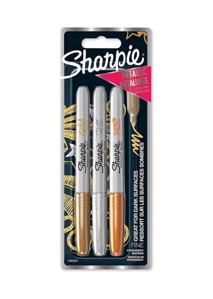 ΜΑΡΚΑΔΟΡΟΣ ΑΝΕΞΙΤΗΛΟΣ SHARPIE FINE METALLIC SET 3 ΧΡΩΜΑΤΩΝ