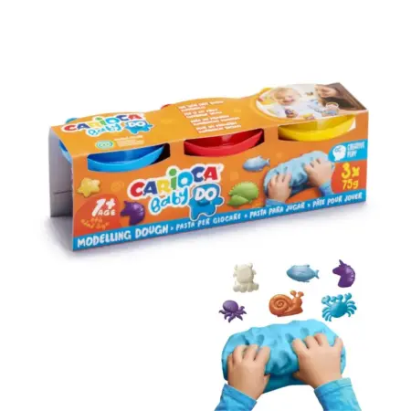 ΠΛΑΣΤΟΖΥΜΑΡΑΚΙΑ CARIOCA BABY 1+ ΣΕΤ 3 ΧΡΩΜΑΤΑ 75gr