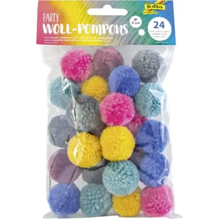 ΠΟΜ ΠΟΜ FOLIA ΧΡΩΜΑΤΙΣΤΑ WOOL 30mm 24ΤΕΜ