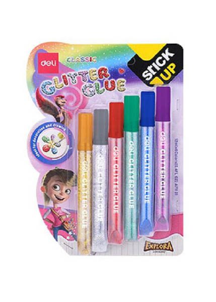 DELI ΧΡΥΣΟΚΟΛΛΑ ΚΑΡΤΕΛΑ 6 ΧΡΩΜΑΤΑ 12gr EXPLORA