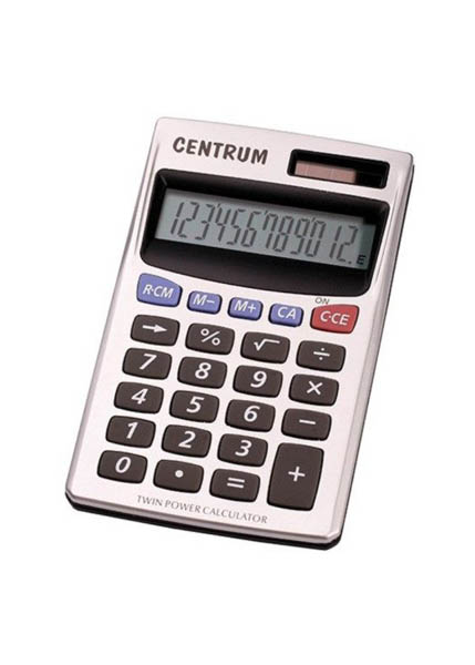 ΑΡΙΘΜΟΜΗΧΑΝΗ CENTRUM ΜΕ ΚΑΠΑΚΙ 120x72mm 12ΨΗΦΙΩΝ 83400