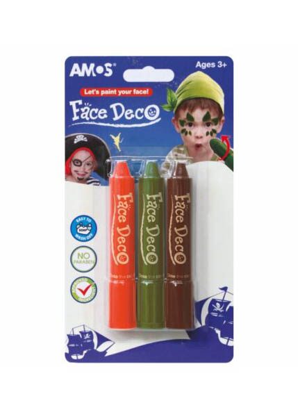 ΚΡΑΓΙΟΝ ΜΑΚΙΓΙΑΖ ΠΡΟΣΩΠΟΥ AMOS FACE DECO ΣΕΤ 3 ΧΡΩΜ. BOYS