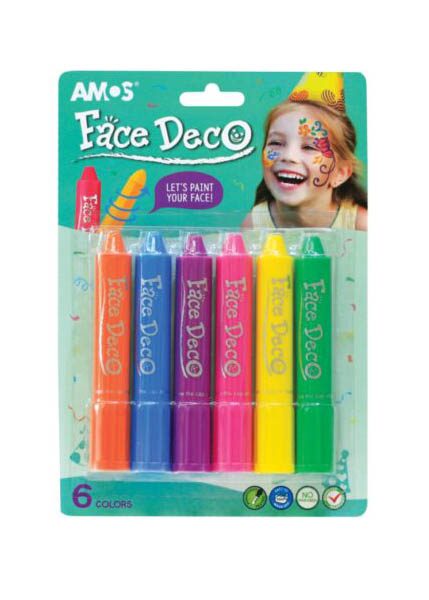 ΚΡΑΓΙΟΝ ΜΑΚΙΓΙΑΖ ΠΡΟΣΩΠΟΥ AMOS FACE DECO ΣΕΤ 6 ΧΡΩΜ. FANCY ΧΡΩΜΑΤΑ
