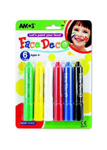 ΚΡΑΓΙΟΝ ΜΑΚΙΓΙΑΖ ΠΡΟΣΩΠΟΥ AMOS FACE DECO ΣΕΤ 6 ΧΡΩΜ