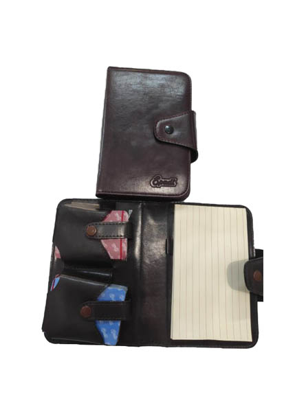 ΘΗΚΗ ΔΕΡΜΑΤΙΝΗ ΜΕ ΤΡΑΠΟΥΛΕΣ ΚΑΙ ΣΗΜΕΙΩΜΑΤΑΡΙΟ