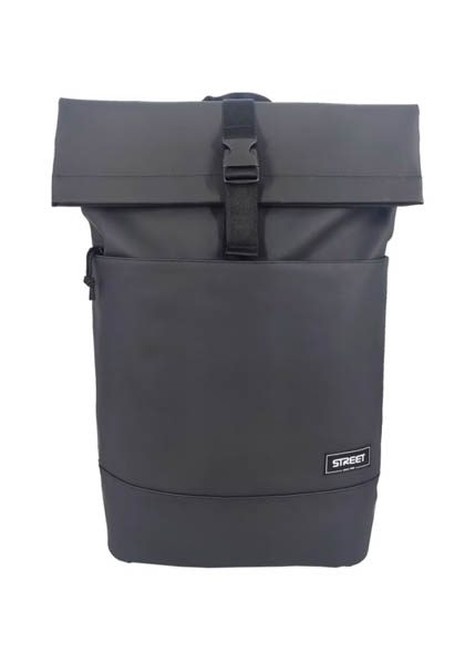 ΤΣΑΝΤΑ BACKPACK FASHION STREET ROLLUP BLACK 30x12x46cm