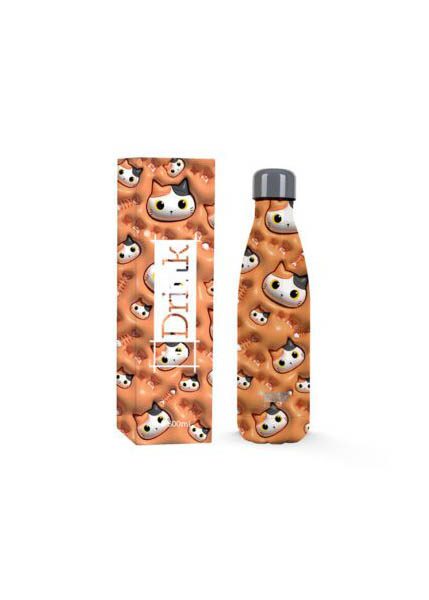 ΠΑΓΟΥΡΙ I DRINK ID0452 THERM BOTTLE 500ML 3D ORANGE CAT