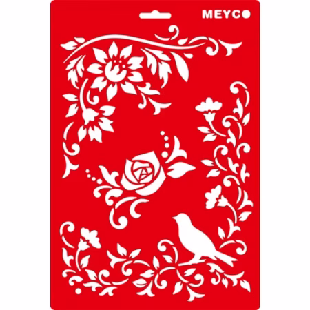 ΣΤΕΝΣΙΛ MEYCO DECOUPAGE 20x31cm BLOSSOMS & BIRD