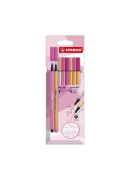 ΣΕΤ ΣΤΥΛΟ STABILO 87/3576-8TEM SHADES OF PINK (4*88+4*68)