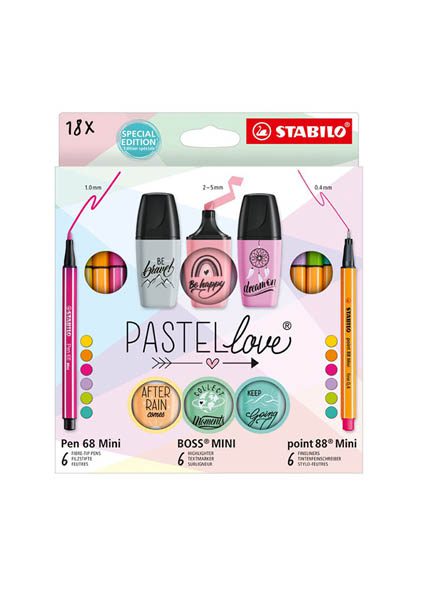 ΣΕΤ STABILO PASTELLOVE 18τεμ (mini 68,88,boss)