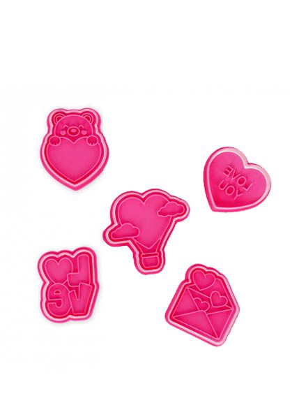 LEGAMI ΦΟΡΜΕΣ ΚΟΠΗΣ ΜΠΙΣΚΟΤΩΝ ΜΕ ΘΕΜΑ VALENTINE COOKIE TIME SET 5 COOKIE CUTTERS VCC0001