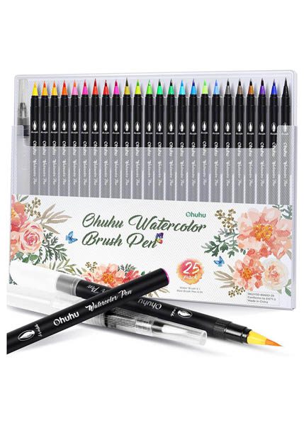 ΜΑΡΚΑΔΟΡΟΙ OHUHU WATERCOLOR BRUSH 25 ΧΡΩΜΑΤΑ