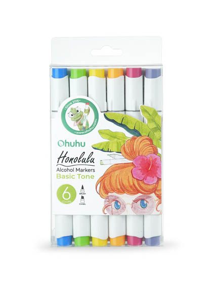 ΜΑΡΚΑΔΟΡΟΙ OHUHU HONOLULU ALCOHOL SET BASIC TONES BRUSH & CHISEL 6TEM.