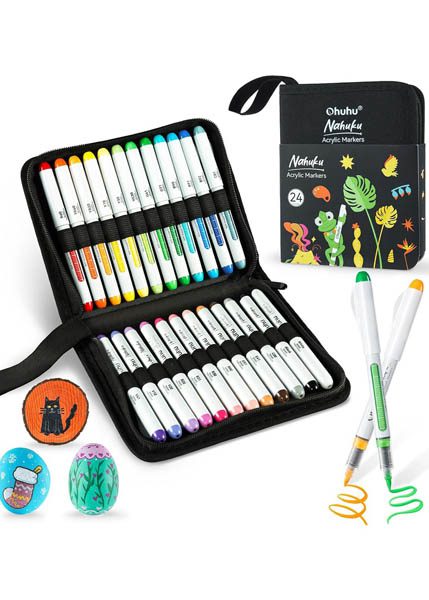 ΜΑΡΚΑΔΟΡΟΙ OHUHU ACRYLIC NAHUKU ΣΕΤ 24 ΧΡΩΜΑΤΩΝ