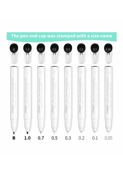 ΠΕΝΑΚΙΑ ΣΧΕΔΙΟ OHUHU ΣΕΤ 8ΤΕΜ. FINELINER DRAWING PEN