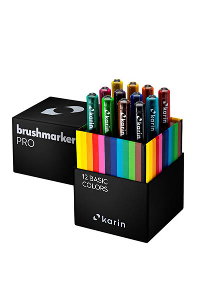 KARIN ΣΕΤ 12 ΜΑΡΚΑΔΟΡΩΝ ΝΕΡΟΥ BRUSHMARKER PRO BASIC COLORS