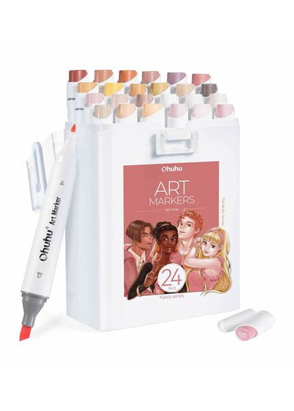 ΜΑΡΚΑΔΟΡΟΙ OHUHU KAALA ALCOHOL ART MARKERS ΣΕΤ 24ΤΕΜ SKIN TONES CHISEL & FINE