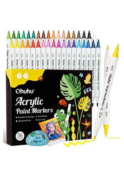 ΜΑΡΚΑΔΟΡΟΙ ΑΚΡΥΛΙΚΟΙ OHUHU COTTON-CORE ΣΕΤ 36ΤΕΜ