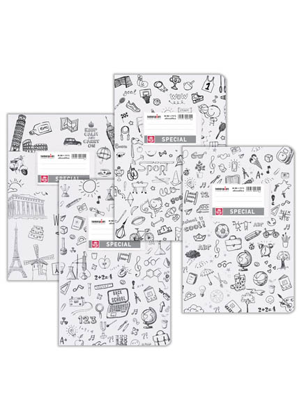 ΤΕΤΡΑΔΙΟ SPECIAL DOODLE ΜΕ ΣΧΕΔΙΑ ΡΙΓΕ 17x25 50φ.