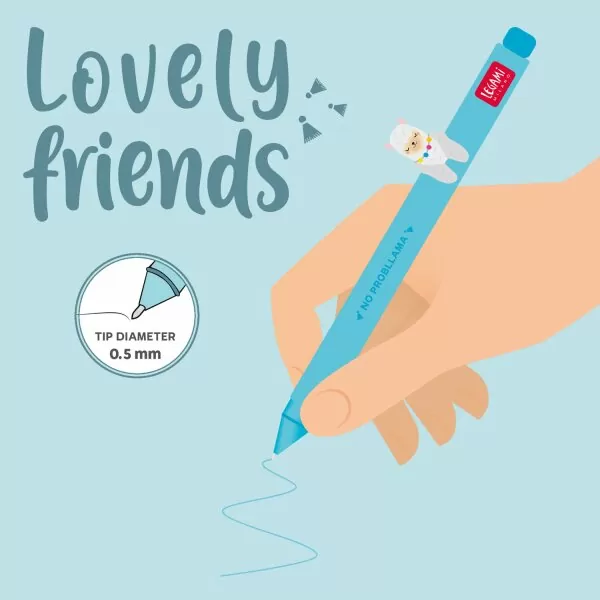 LEGAMI ΣΤΥΛΟ GEL LOVELY FRIENDS ΛΑΜΑ ΓΑΛΑΖΙΟ- LAMA CPPKIT10 - Image 3