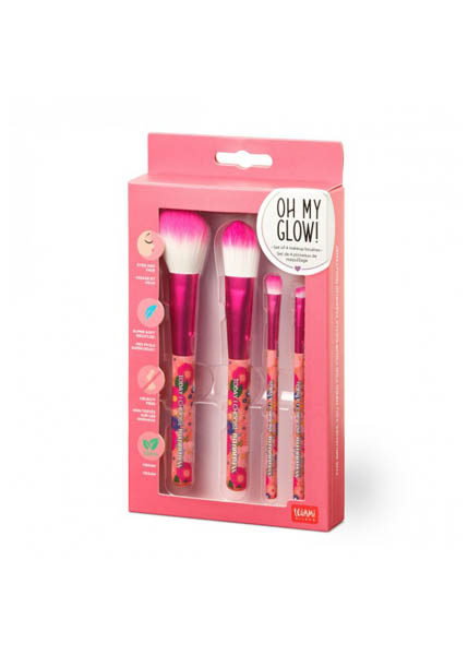 ΣΕΤ 4 ΠΙΝΕΛΑ ΜΑΚΙΓΙΑΖ LEGAMI OH MY GLOW! - SET OF 4 MAKEUP BRUSHES FLORAL (ΛΟΥΛΟΥΔΙΑ) MUBS0002