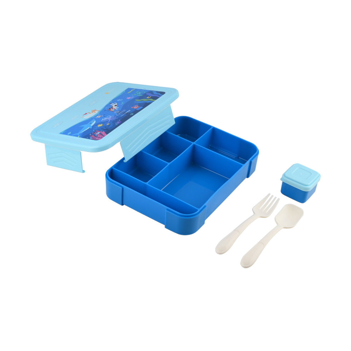 ΠΑΙΔΙΚΟ ΦΑΓΗΤΟΔΟΧΕΙΟ ESTIA SAVE THE AEGEAN 1330ml ΜΕ 5 ΘΗΚΕΣ OCEAN PLAY - Image 2
