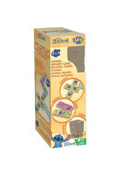 ΠΥΡΓΟΣ 3 ΣΕ 1 DISNEY STITCH ΝΤΟΜΙΝΟ,ΜΝΗΜΗΣ, ΙΣΟΡΡΟΠΙΑΣ 48ΤΕΜ
